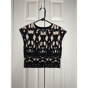 NEW Express Body Contour Abstract Print Cropped Sweater Size XS